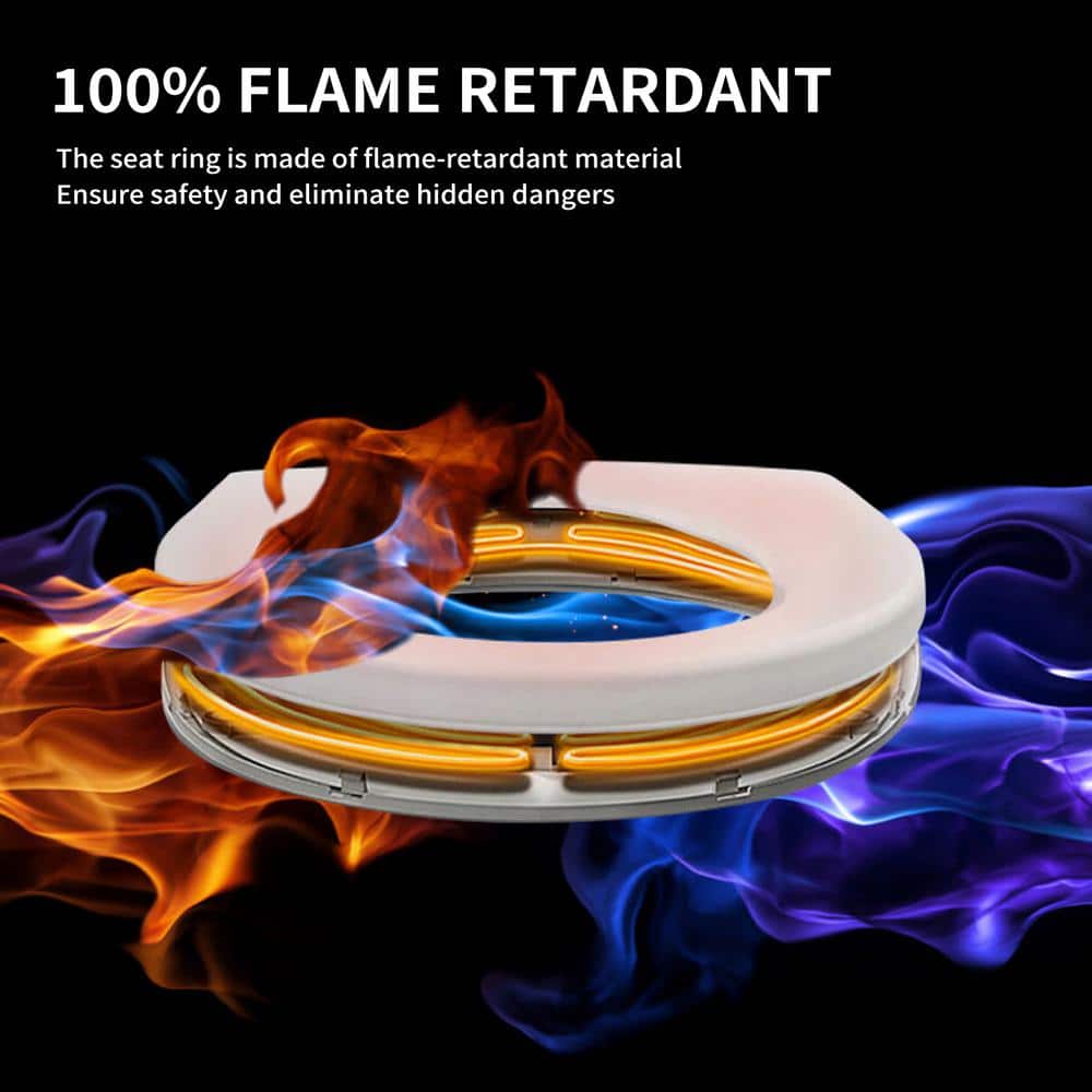 White Elongated Smart Toilet with Heated Bidet Seat and Remote