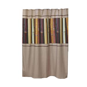 Java Polyester Printed Fabric Shower Curtain Multicolored