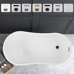Limoges 55 in. Acrylic Flatbottom Bathtub in White/Matte Black
