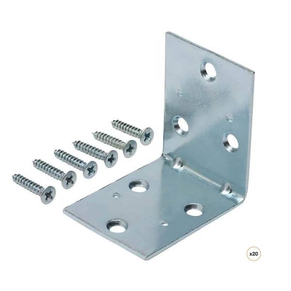2 in. Zinc-Plated Double-Wide Corner Brace, 2-Pack