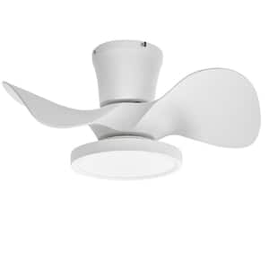 22 in. LED Indoor White Small Ceiling Fan with Light and Remote, Reversible DC Motor and Blades