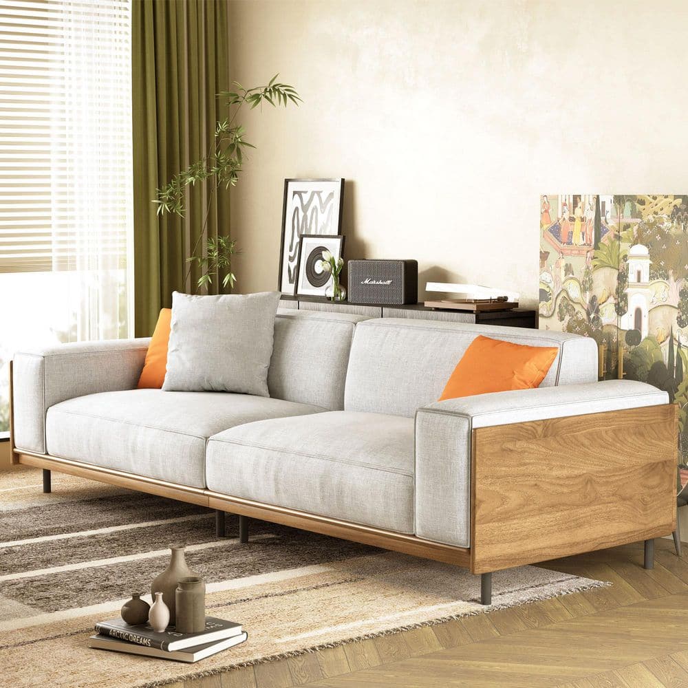 THE RIGHT PATH 82.67 in. Modern 3-Seater Sofa Square Arm with