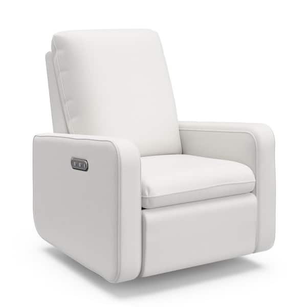 Graco Teddi Ivory Basketweave Power Recliner Swivel Glider with USB ...