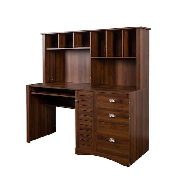 デスク✨ Z-joyee 59.06 in. Rectangular Walnut Home Office Computer Desk