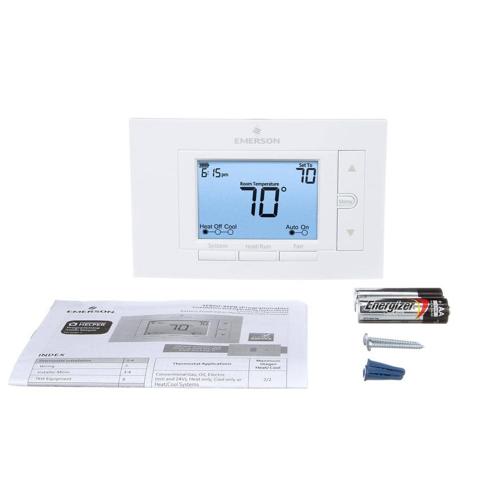 Emerson White 80 Series Programmable Digital Thermostat