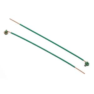 8 in. 12 AWG 1-Wire Solid Stripped Pigtail Loop and Screw, Green (100-Box)