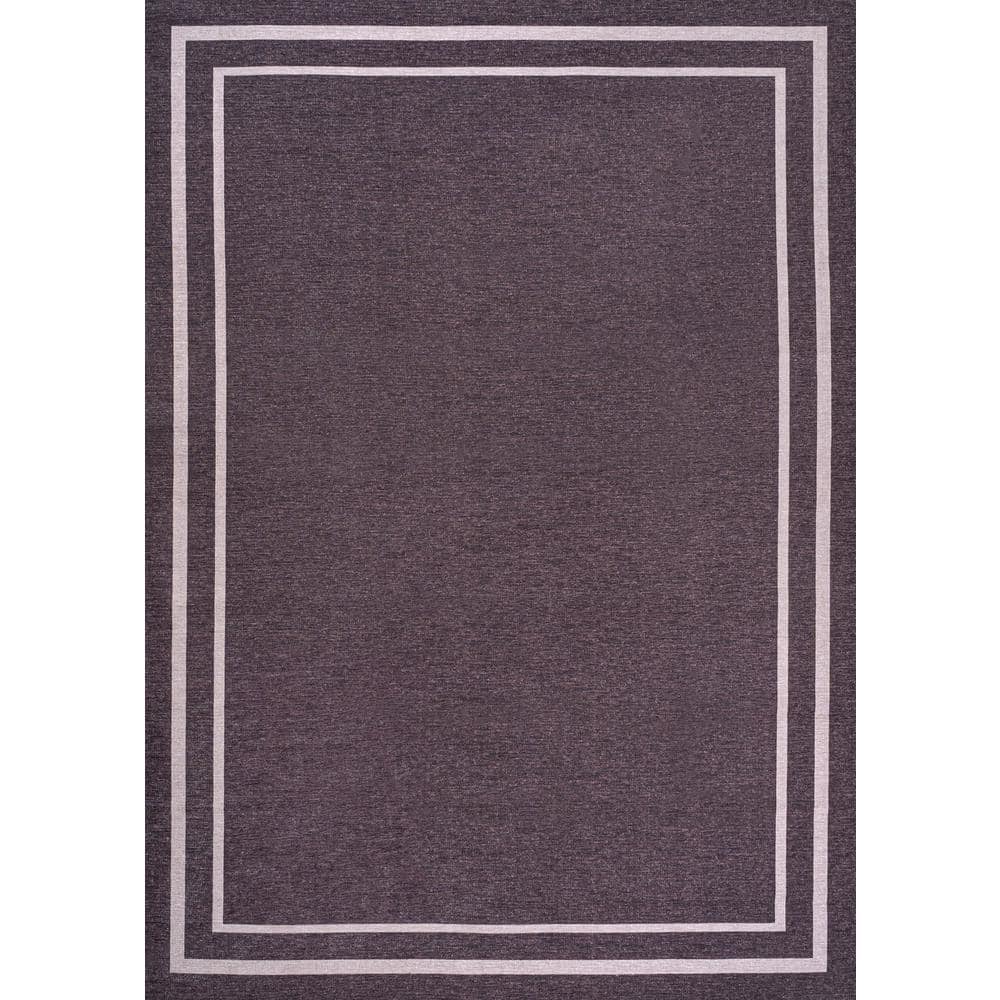 Sloane Classic 2-Stripe Border Washable Dark Purple/Light Purple 9 ft. x 12 ft. Area Rug price history on PriceWatchPro