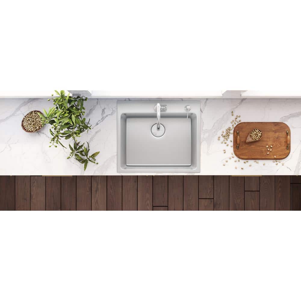 23 x 20 Inch Stainless Steel Drop-In Single Bowl Kitchen Sink