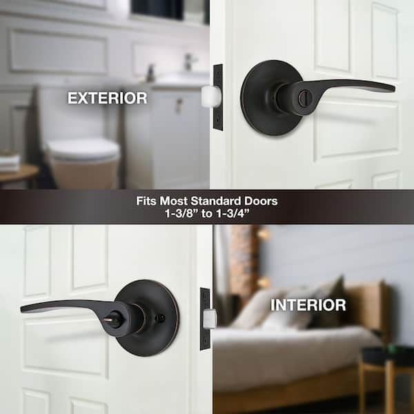 Defiant Kensington Aged Bronze Bed/Bath Door Handle LB4X701B - The