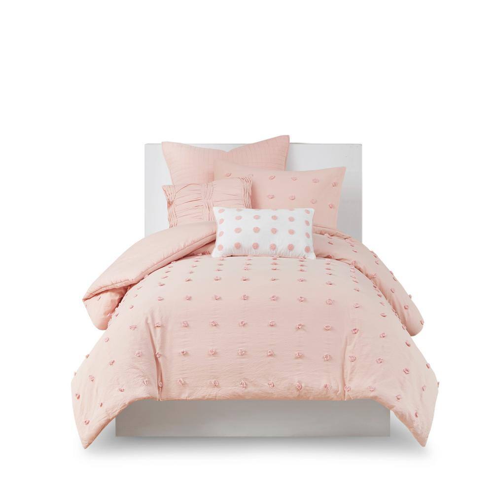 Urban Habitat Maize 5Piece Pink Twin/Twin XL Cotton Jacquard Comforter