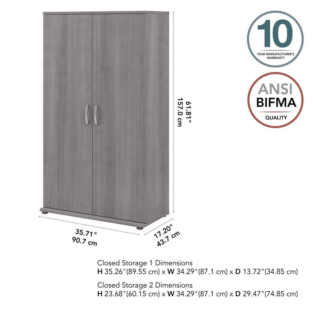 Platinum Gray Tall Office Storage Cabinet with Adjustable Shelving
