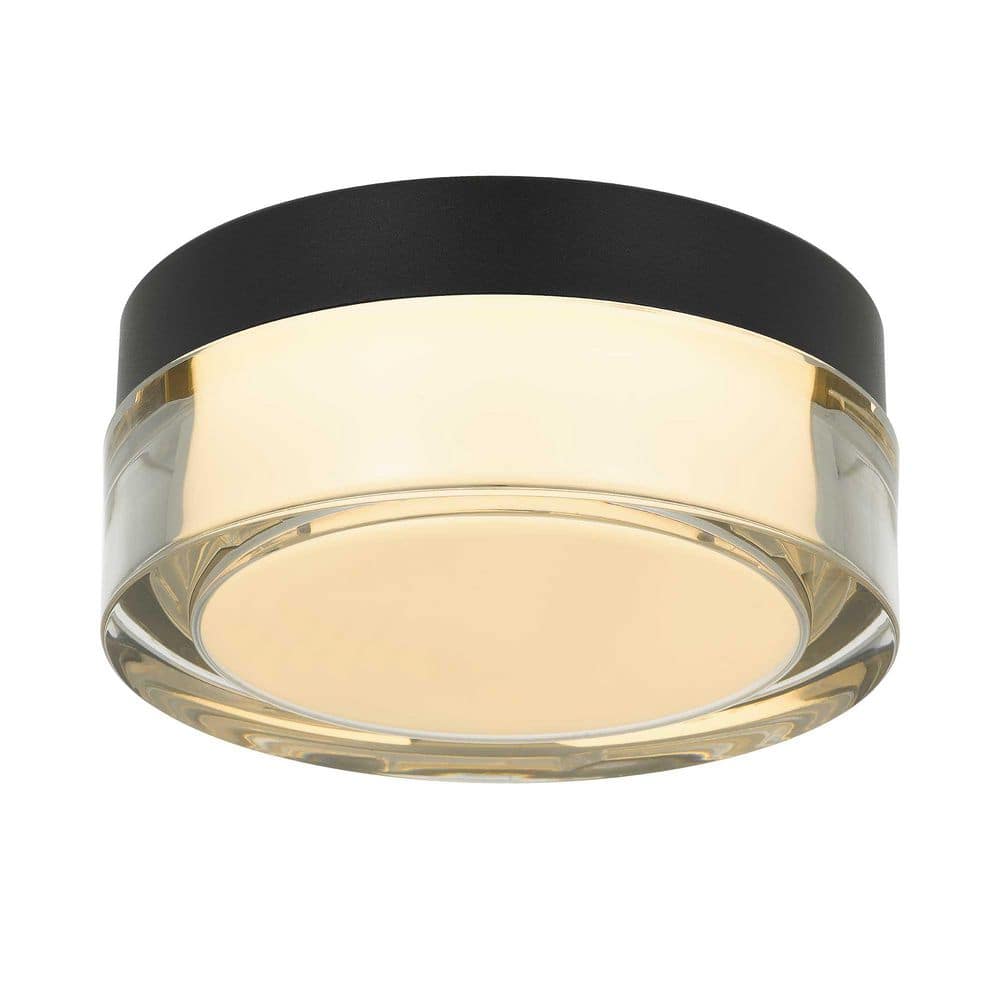 Home Lighting 6 in. Modern Round Matte Black Inegrated LED Flush Mount Dimmable for Kitchens, Bedroom, Hallway price history on PriceWatchPro