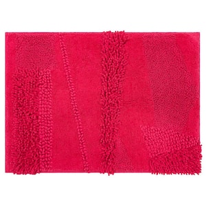 Composition Fiesta Fuschia 21 in. x 34 in. Cotton Bath Mat