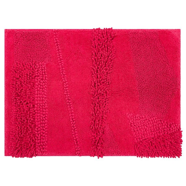 Mohawk Home Composition Fiesta Fuschia 21 in. x 34 in. Cotton Bath Mat