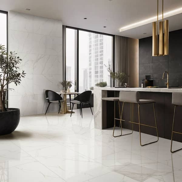 Leonardo Venato 24 in. x 48 in. Polished Porcelain Stone Look Floor and Wall Tile (16 sq. ft./Case)