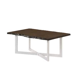 Gandy 48 in. Oak/White Large Rectangle Wood Coffee Table
