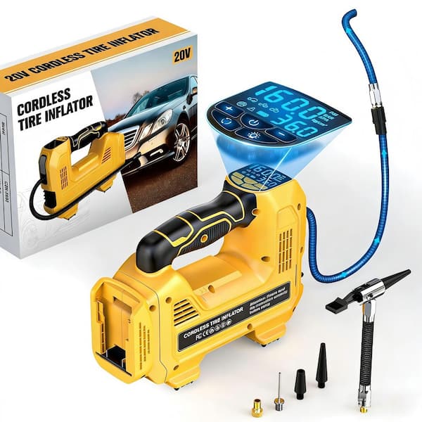 Car Tire Inflator 160 PSI Portable 20V Electric Heavy Duty Air Compressor