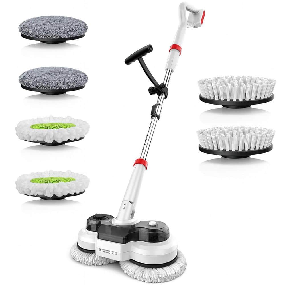 Residential Cordless Multi-Surface Floor Cleaning Mop in White with Adjustable Handle, LCD Screen, 2 in 1 Spin Scrubber price history on PriceWatchPro