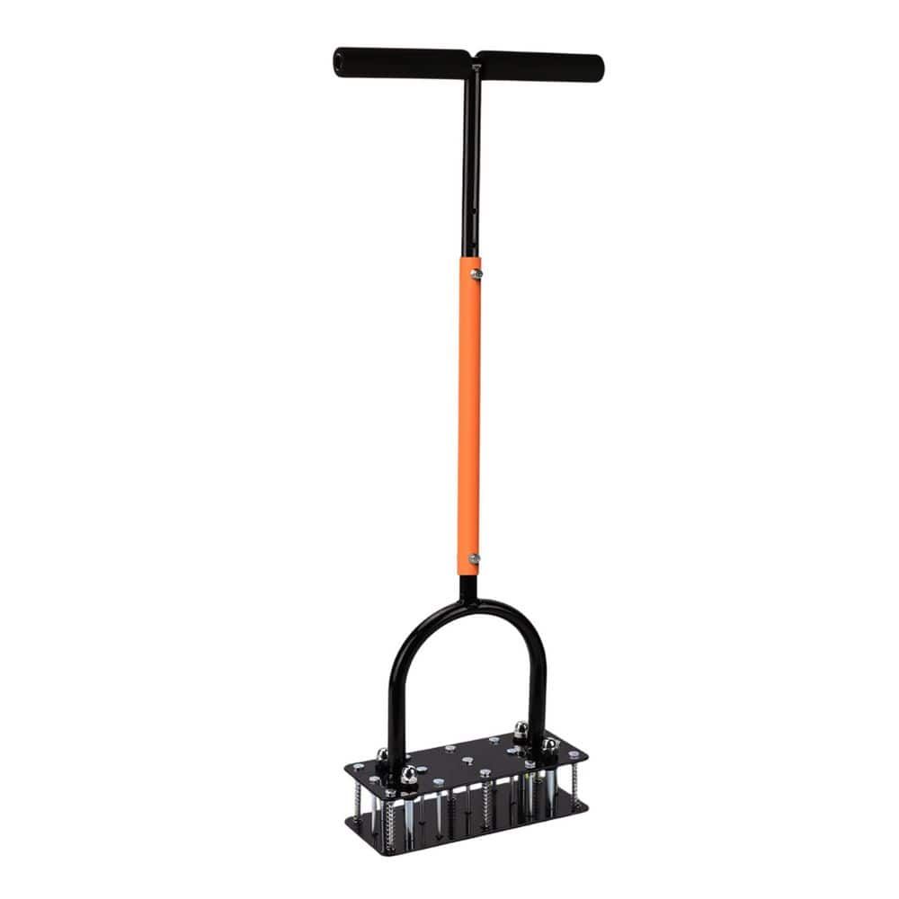 Iron Manual Lawn Aerator Tool with 15 Spikes Adjustable Height Heavy Duty Spring Design for Efficient Soil Care price history on PriceWatchPro
