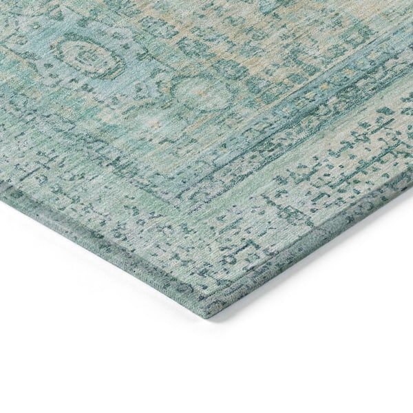 Chantille Machine Washable Indoor/Outdoor Abstract ACN1740 Turquoise 5 ft. x 7 ft. 6 in. Area Rug