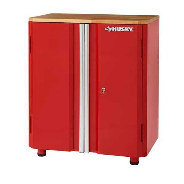 Husky Ready-to-Assemble 24-Gauge Steel 2-Door Garage Base Cabinet in Red (28 in. W x 32.8 in. H x 18.3 in. D)