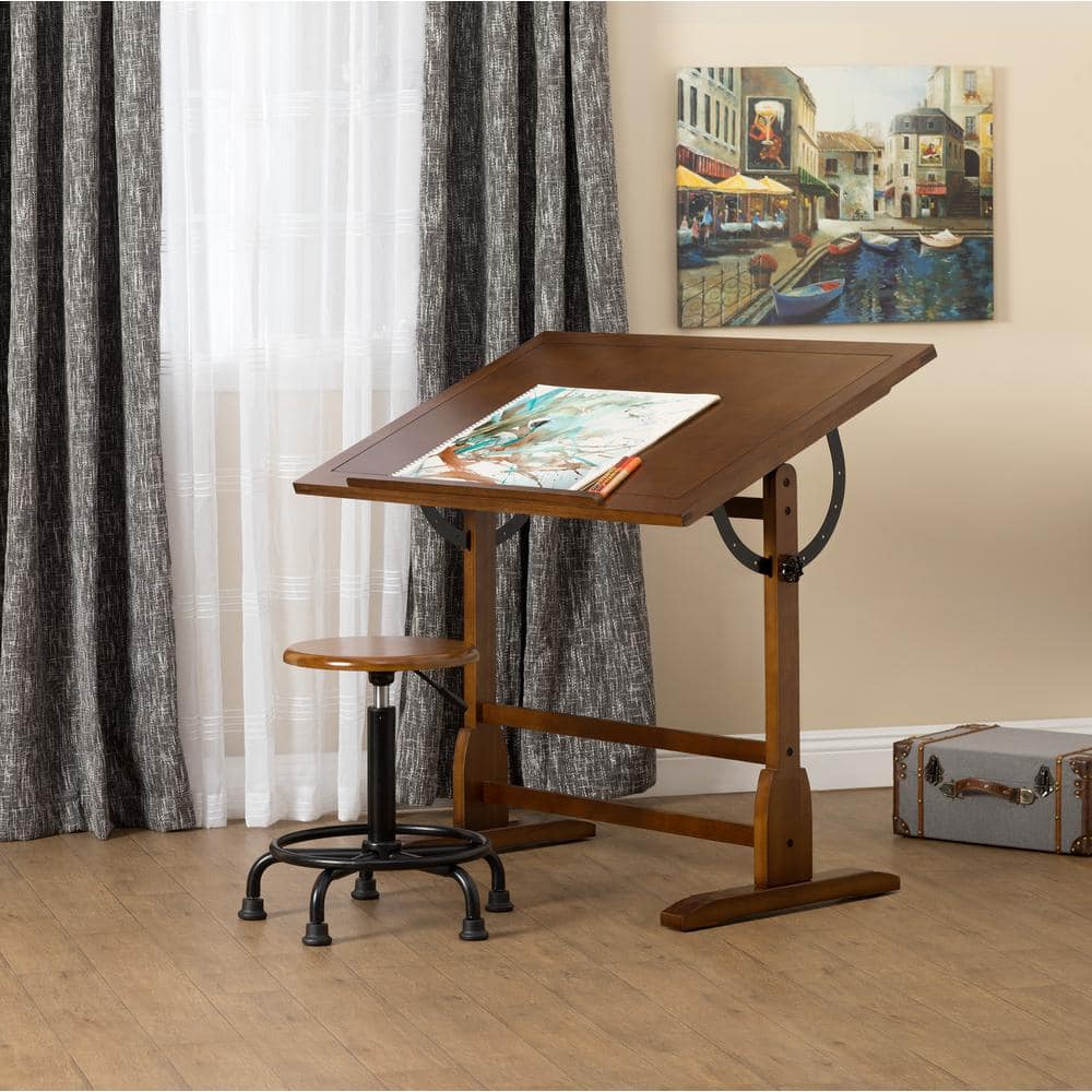 Rustic Oak Solid Wood Traditional Craft Desk