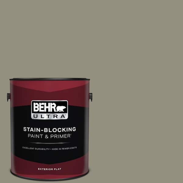 BEHR ULTRA 1 gal. #N350-5 Muted Sage Flat Exterior Paint & Primer