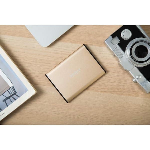 EKIEUDL - 500GB Ultra Slim Portable External Hard Drive 2.5" HDD-USB 3.0, Ultra-Fast Data Transfers for PC  and  Laptop, Gold