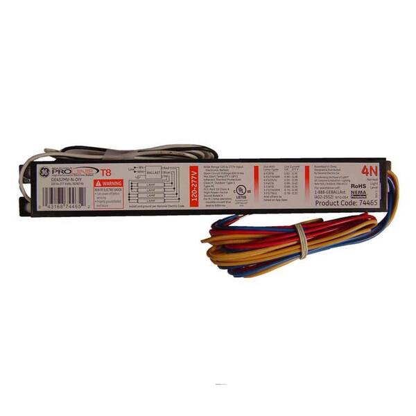 GE 120 to 277-Volt Electronic Ballast for 4-ft. 4-Lamp T8 Fixture