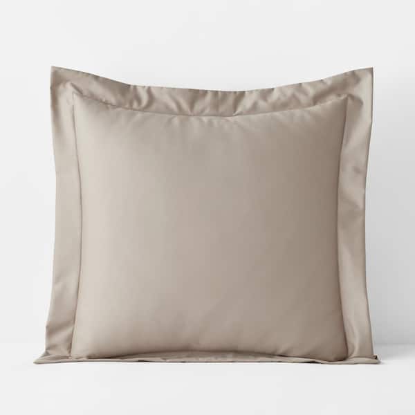The Company Store Legends Hotel Supima Cotton Wrinkle-Free Light Birch Sateen Euro Sham