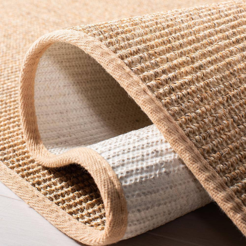 Beige Handmade Wool Runner Rug with Non-slip Backing
