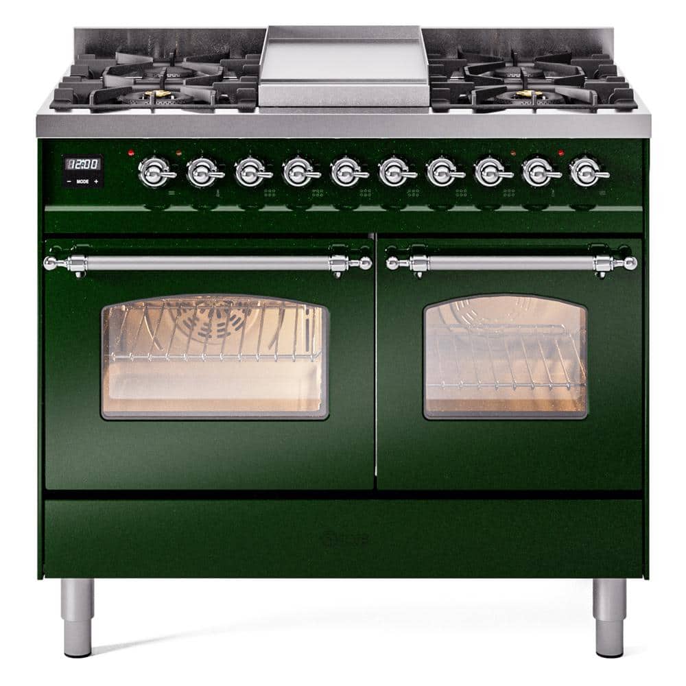 ILVE Nostalgie II 40 in. 6Burner plus Griddle Double Oven Liquid