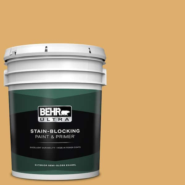 BEHR ULTRA 5 gal. #320D-5 Sweet Maple Semi-Gloss Enamel Exterior Paint & Primer