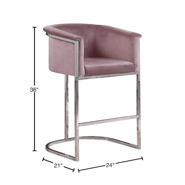 pink and silver bar stools