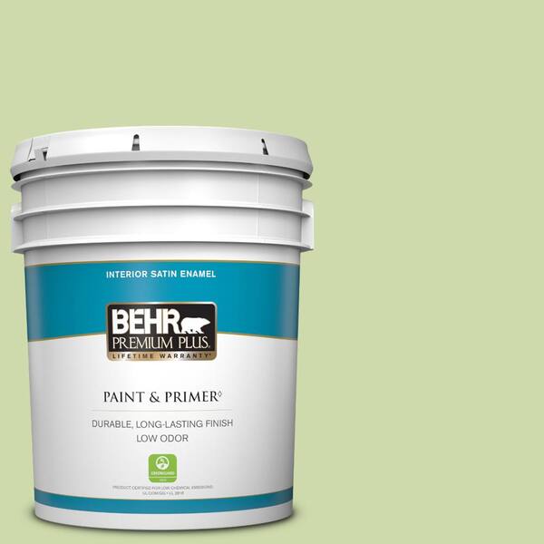 BEHR PREMIUM PLUS 5 gal. #P370-3 Chameleon Skin Satin Enamel Low Odor Interior Paint & Primer