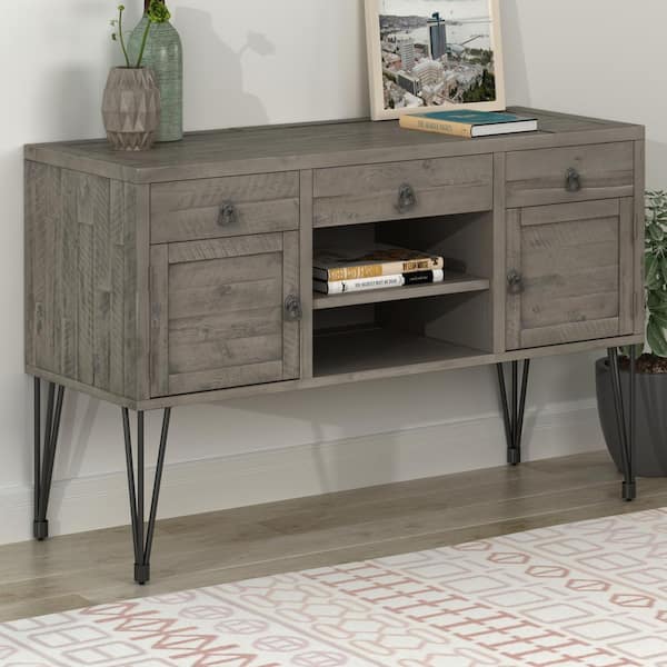 Harper & Bright Designs Gray Console Table with Storage Drawers