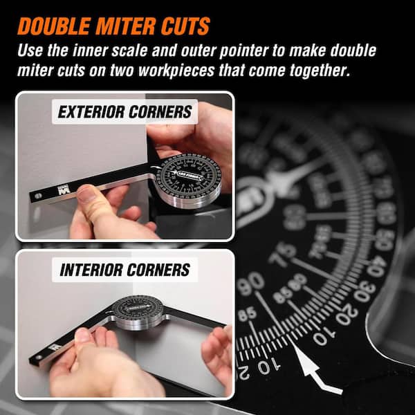 2-in-1 Mitre Measuring Cutting Tool, Measuring and Sawing Mitre Angles  Cutting Tool for Home Improvement, Carpentry Work, Miter Saw Protractor  Tool