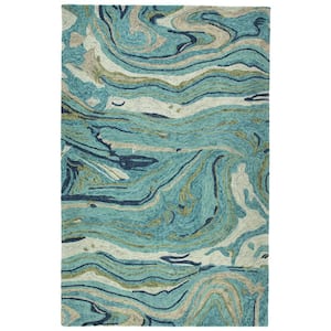 Marble Teal 2 ft. x 3 ft. Area Rug