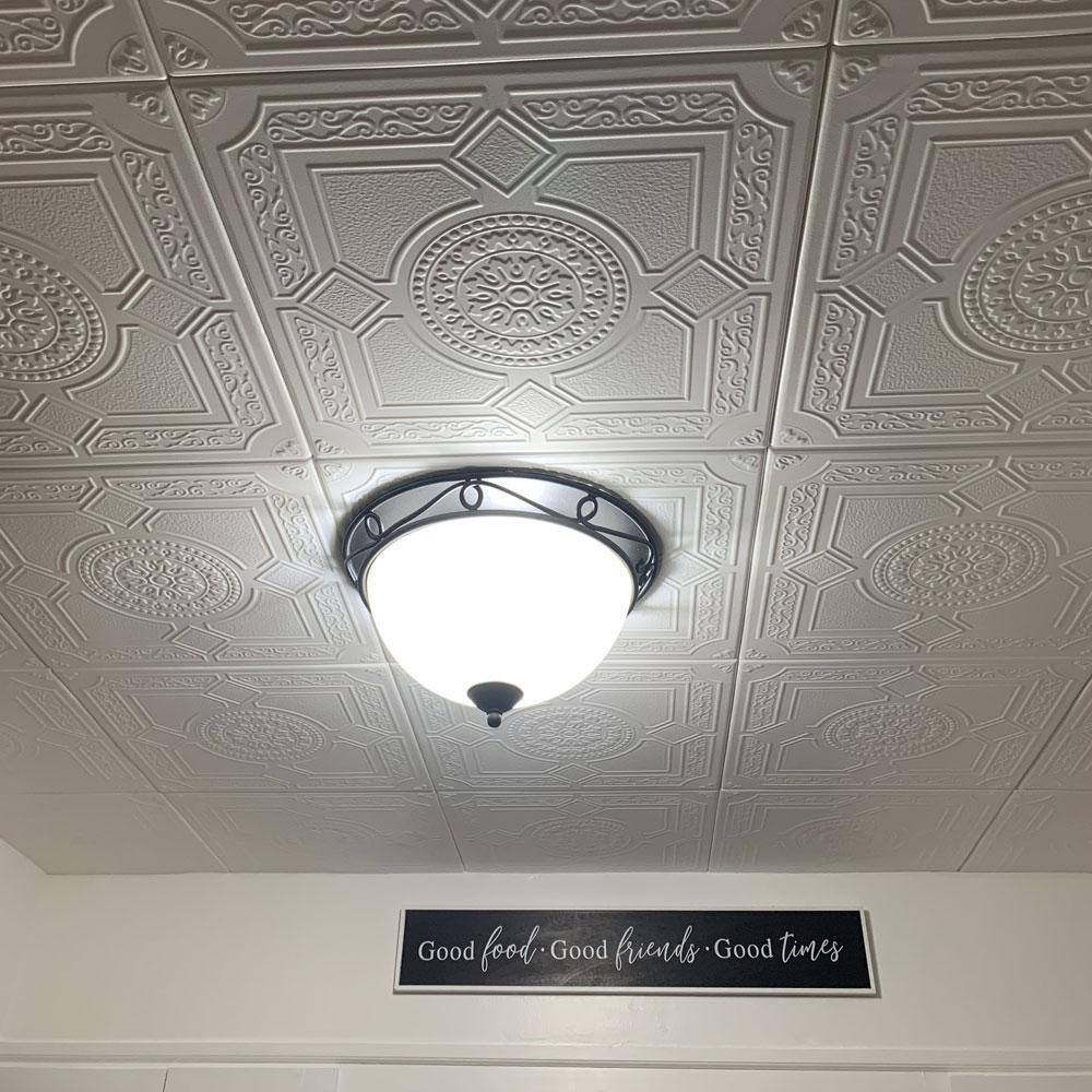 Kensington Gardens White Polystyrene Glue-up Ceiling Tile