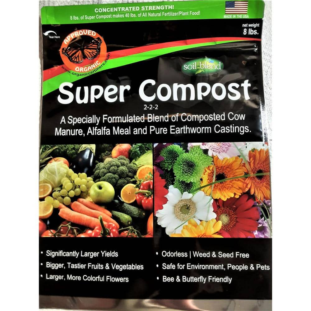 cement Pelagisch vernieuwen Soil Blend Super Compost 8 lbs. Concentrated 8 lbs. Bag makes 40 lbs.  Organic Planting Mix, Plant Food and Soil Amendment SBSC8 - The Home Depot