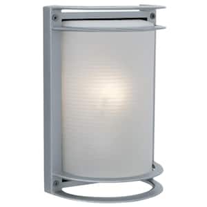 Nevis 7 in. 1-Light Satin Outdoor Wall Mount Sconce