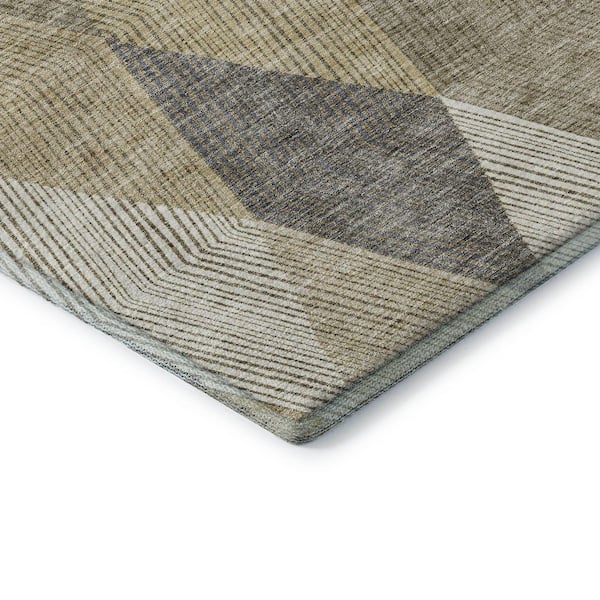 Mayfield Premium Machine Washable Abstract AMF962 Wheat 10 ft. x 14 ft. Area Rug