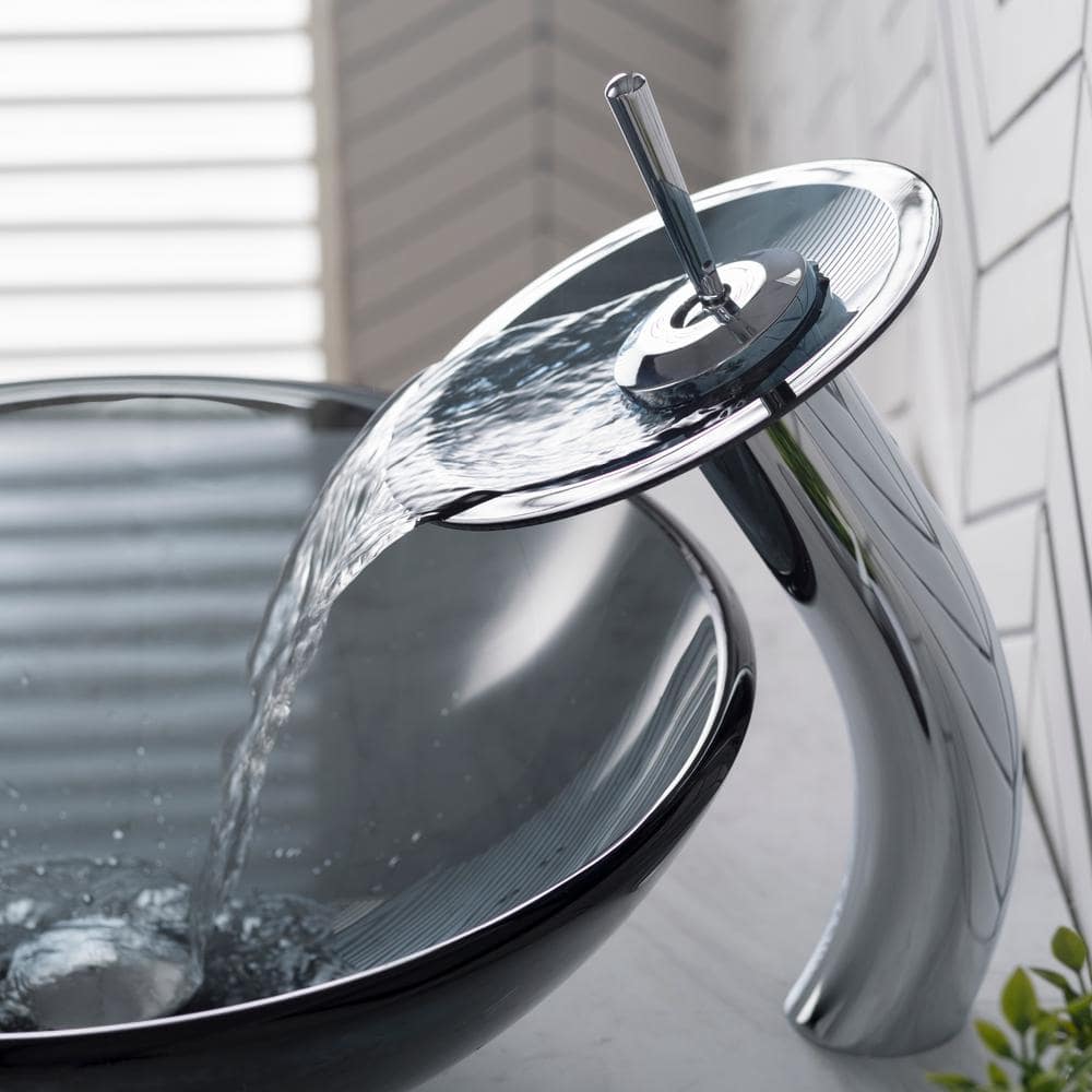 Contemporary Gold Brass Vessel Faucet with Nickel Accents