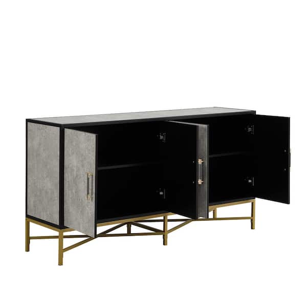 COWLOWN 62.2 in. W x 17.3 in. D x 33.9 in. H Bathroom Gray Linen Cabinet