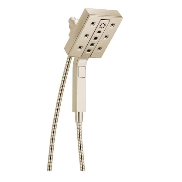 Delta In2ition 4-Spray Patterns 2.5 GPM 4.5 in. Wall Mount Dual Shower Heads in Lumicoat Polished Nickel