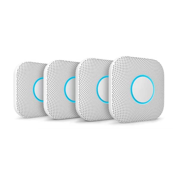 Google Nest Protect - Smoke Alarm and Carbon Monoxide Detector - Battery Operated - 4 Pack