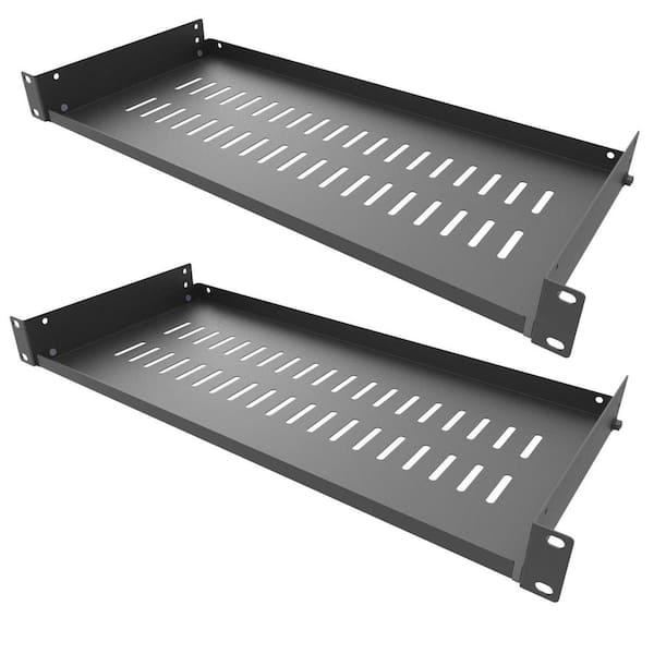 10" 2-Pack Disassembled Vented Cantilever Server Rack Mount Shelf Cantilever Rack for 19" Network Cabinet Equipment Rack