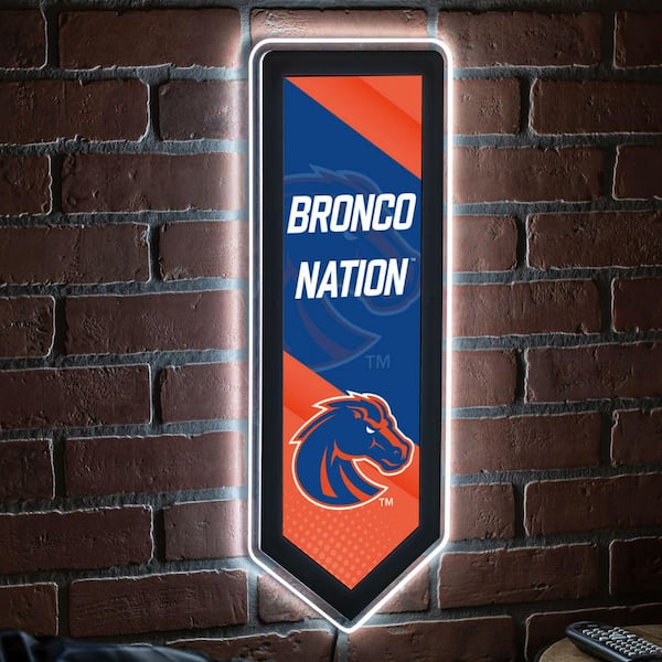 Evergreen Boise State University Pennant 9 in. x 23 in. Plug-in LED Lighted Sign