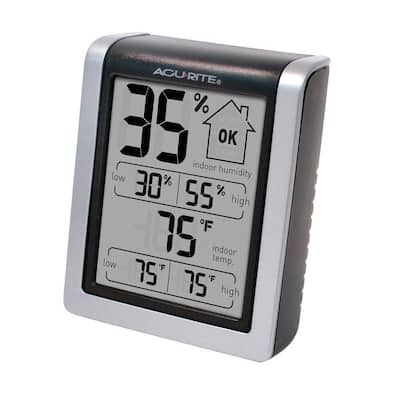 AcuRite 01080M Pro Accuracy Temperature and Humidity Gauge with Alarms Black