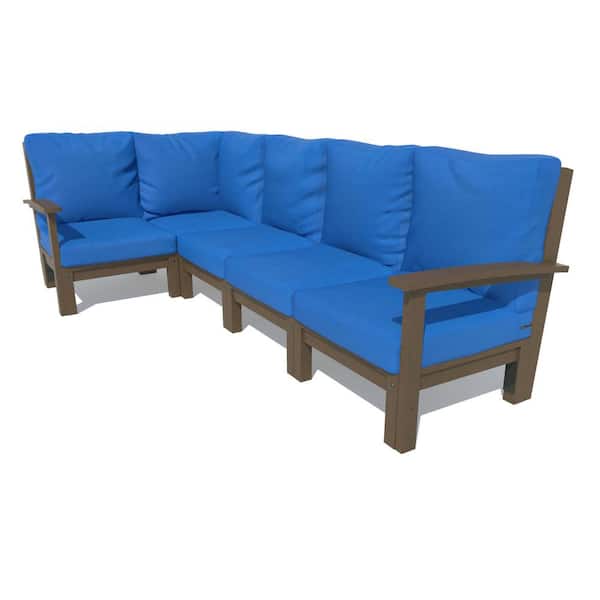Highwood Bespoke Deep Seating 5-Piece Plastic Outdoor Sectional Set with Cushions